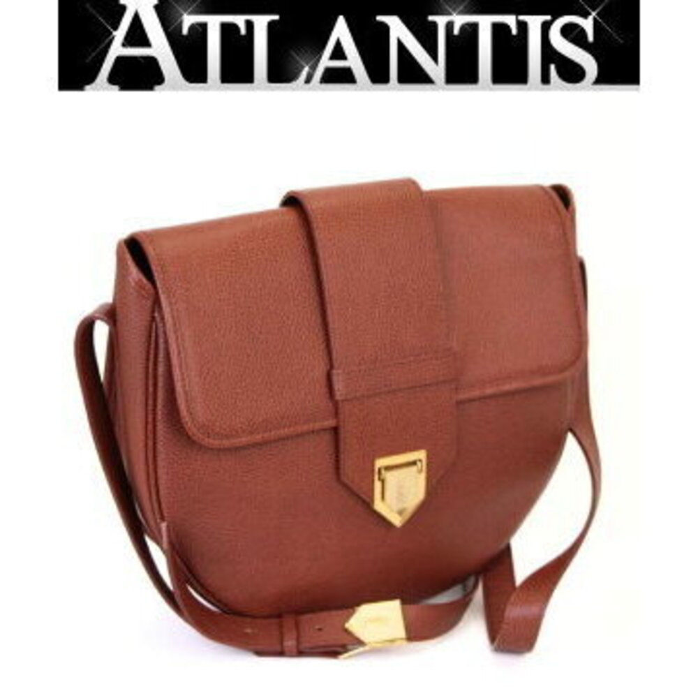 SAINT LAURENT Yves Shoulder Bag Brown Leather